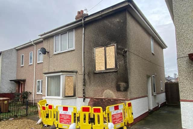 The house in Shakespeare Avenue, Hartlepool, following a weekend fire.