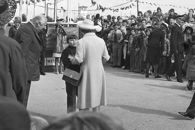 Ten-year-old Robbie Maiden meeting the Queen when she visited Hartlepool in 1977.