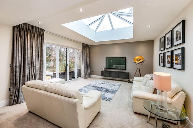 Here's the family room, with its impressive lantern roof light.