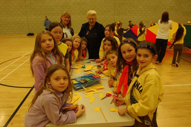 Brownies get stuck into some arts and crafts at Brierton Sports Centre in 2004.