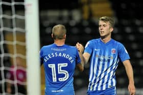 Rhys Oates in action for Hartlepool United.