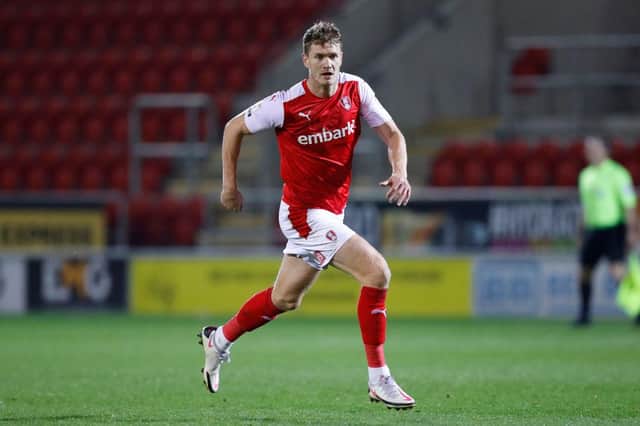 Michael Smith playing for Rotherham United.
