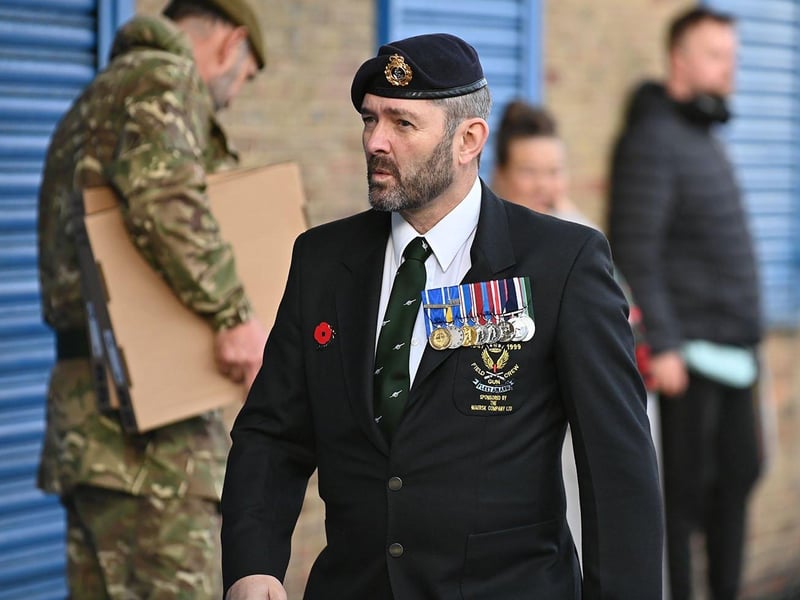 A veteran makes his way to the Hartlepool Remembrance Sunday parade.