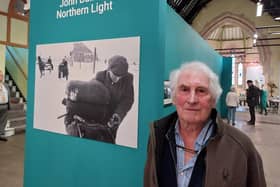 John Bulmer at the Northern Lights exhibition at Hartlepool Art Gallery featuring photos he took of the town in the early 1960s.