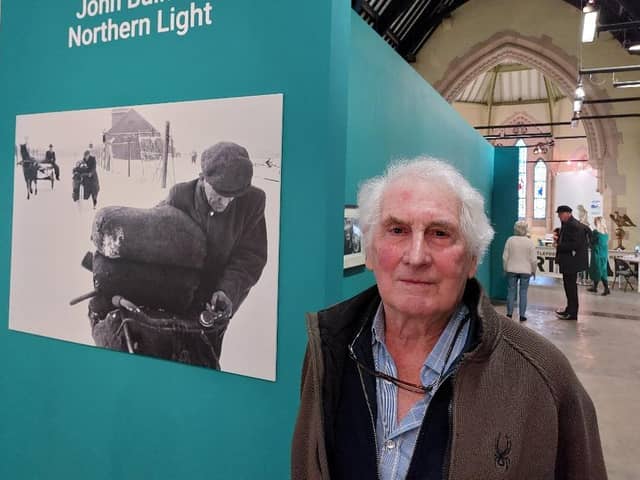 John Bulmer at the Northern Lights exhibition at Hartlepool Art Gallery featuring photos he took of the town in the early 1960s.