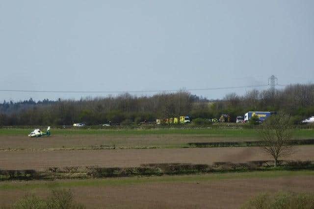 The Great North Air Ambulance was called to the scene on the A689.