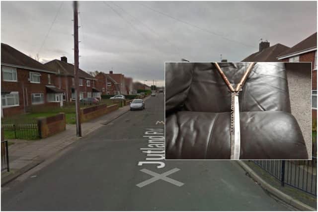 Police discovered a butterfly sword while searching a house on Jutland Road in Hartlepool.
Image by Cleveland Police/Google Maps.