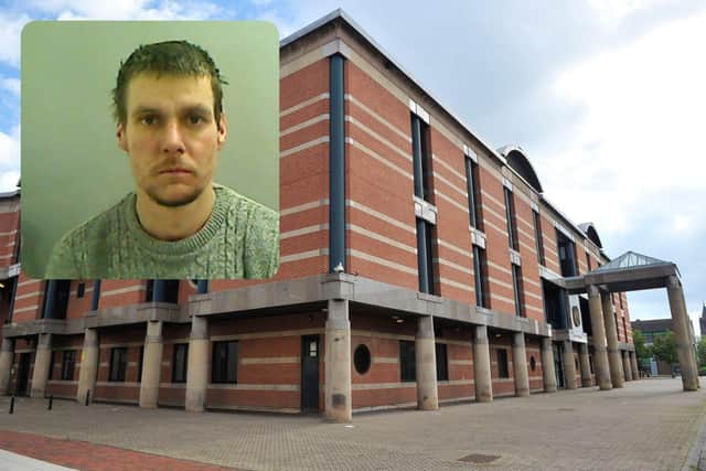 Thomas Reed, inset, was jailed for two years and six months at Teesside Crown Court.
