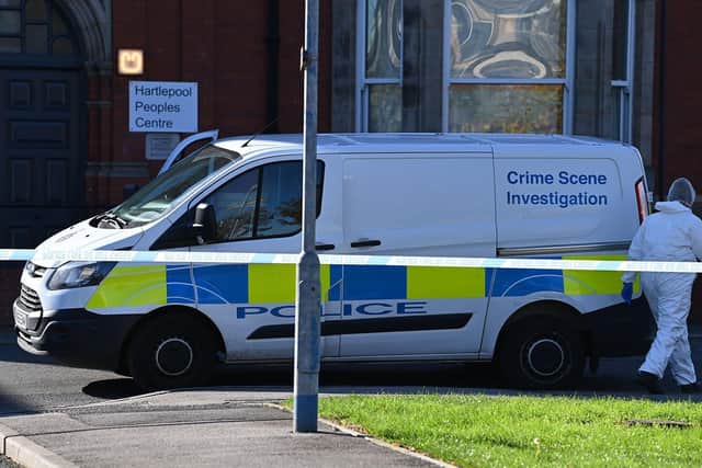 Police investigating the murder in Hartlepool Town Centre on Sunday, October 15. Picture by FRANK REID