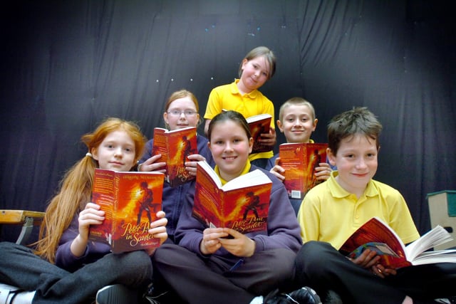 A 2008 memory from Golden Flatts Primary School where students went for a world record in reading. Here are Kathryn Smurthwaite, Sally Cutter, Robyn Ingram, Emily Attwood, Nathan Pilkington and Jayson Kidson.