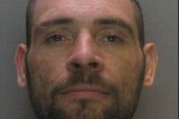 John Hall, 33, is wanted by Peterlee Police.