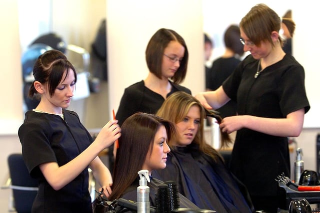 The opening of the hair and beauty salon at Shotton Hall School in 2007.