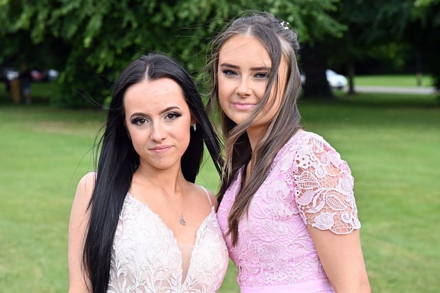 Lauren Wilson and best friend Emily Swan at the High Tunstall prom. Picture by FRANK REID
