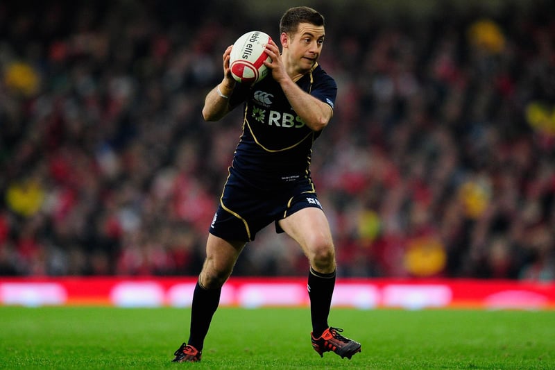 Greig Laidlaw in action during the RBS Six Nations game between Wales and Scotland at Cardiff's Millennium Stadium on February 12, 2012.  (Photo by Stu Forster/Getty Images)