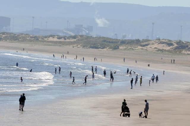 The warm weather has seen plenty of people return to the beach in Seaton Carew.