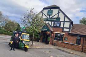 Greene King's Tuk Tuk challenge visited the Merry Go Round in Hartlepool as part of a nationwide pub tour for Macmillan Cancer Support.