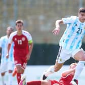 Martin Payero playing for Argentina Under-23s.