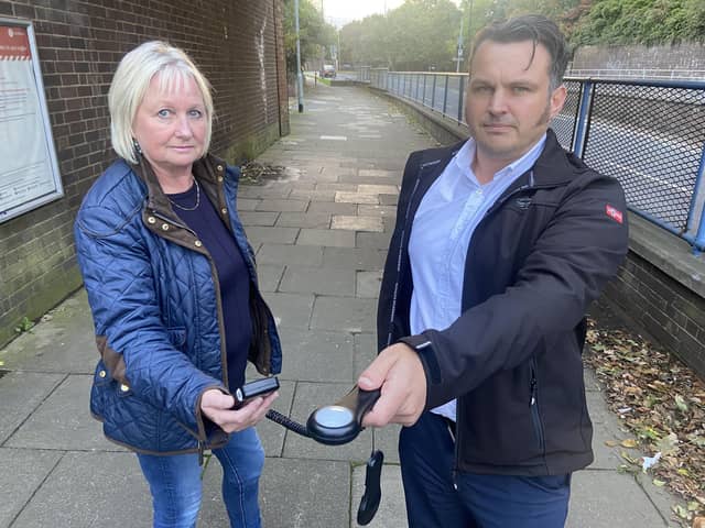 Councillors Angela Falconer and Gordon Cranney take a light reading from under the Seaton Carew railway bridge earlier this year. Picture by Frank Reid