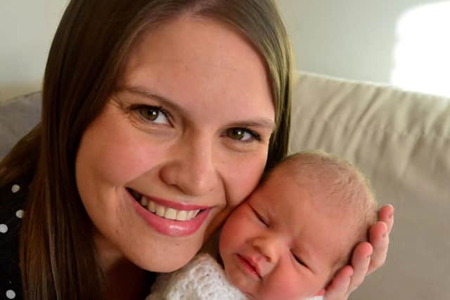 Georgina West with her baby daughter who was born on Valentines day