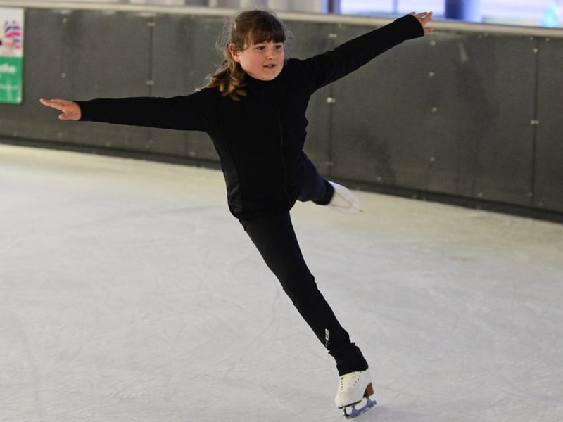 Isabell Balchin, 11, pictured enjoying being back on the Ice.