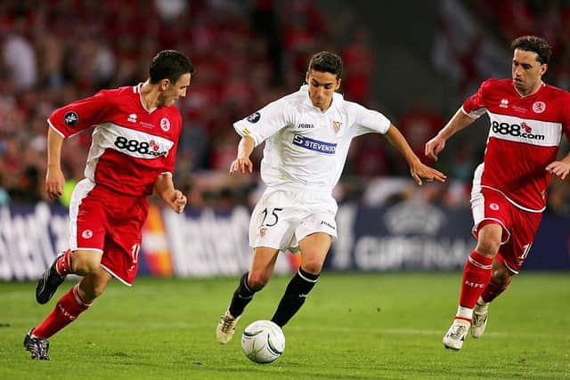 Stewart Downing says Middlesbrough met a good team in Sevilla in the UEFA Cup final in 2006  (Photo by Michael Steele/Getty Images)