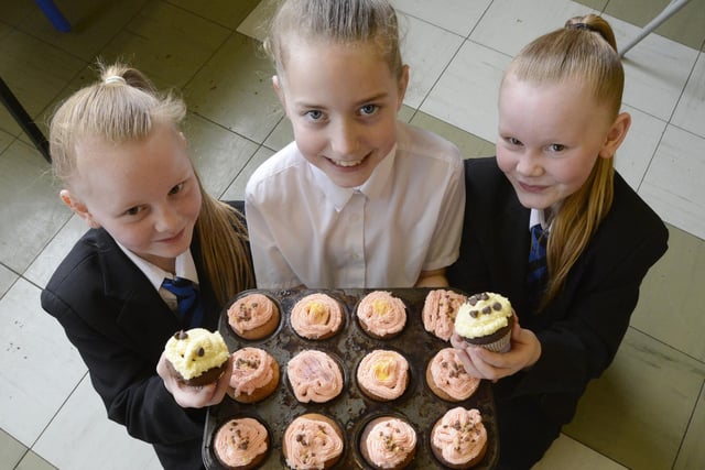 Eskdale Academy held a Fairtrade Coffee Morning in 2016. Pictured was Annalise Grayson, Libby Dack and Jessica Grayson.