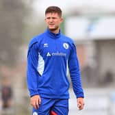 Joe Grayson featured on trial for Hartlepool United in pre-season against Blyth Spartans before completing a move to Gateshead. Picture by FRANK REID