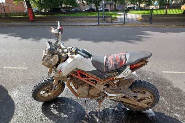 A Hartlepool Police picture of a bike seized earlier this year after its use was judged "a danger" to road users and pedestrians.