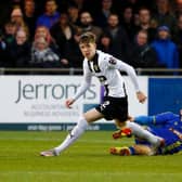 Former Notts County midfielder Tom Crawford is being eyed up by Hartlepool United (Photo by Morgan Harlow/Getty Images)