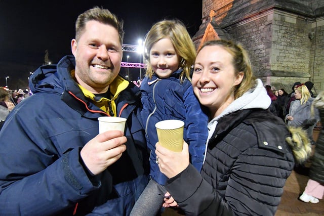 Chris Webb, daughter Montana and wife Caroline were enjoying a hot chocolate at the Hartlepool Christmas Light switch in 2021. Tuck in to your own warming treat and celebrate National Hot Chocolate Day on December 13.