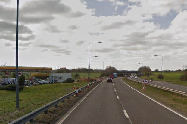 The collision happened just after the Easington Services on the southbound carriageway of the A19. Image copyright Google.