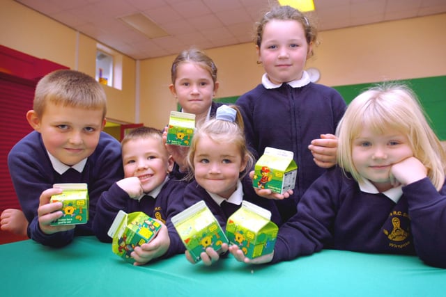 A scene from St Mary's Wingate RC Primary School where milk was the topic of attention 15 years ago. It's also World Milk Day on June 1.
