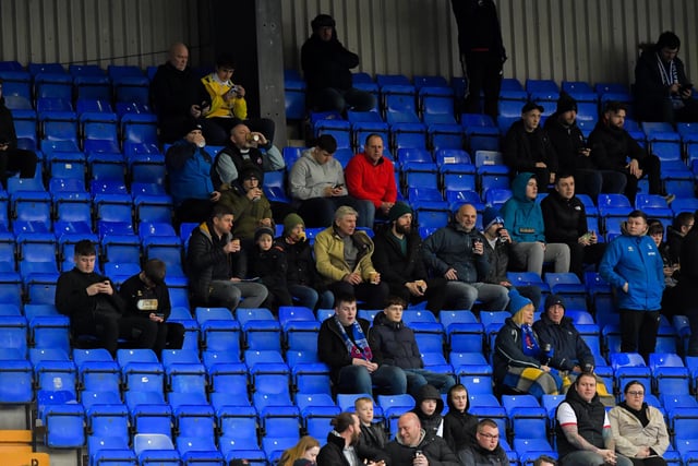 Hartlepool United supporters inside Prenton Park. (Photo: Scott Llewellyn | MI News)