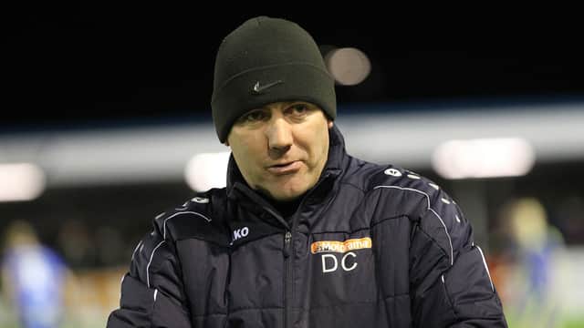 Hartlepool United manager Dave Challinor  during the Vanarama National League match between Solihull Moors and Hartlepool United at Damson Park, Solihull on Tuesday 3rd March 2020. (Credit: Mark Fletcher | MI News)