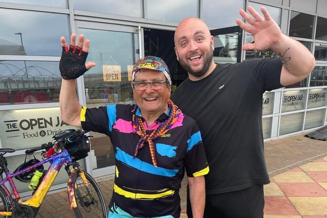 The TV star-turned number one singer-turned artist stopped off at The Open Jar, in Seaton Carew, for a parmo in July 2022 during a marathon cycle ride around the British coastline.