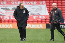Middlesbrough boss Neil Warnock and assistant Kevin Blackwell.