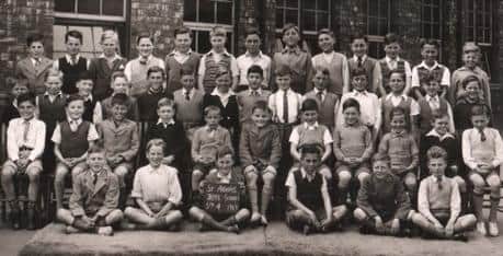 St Aidan's School in 1949 with Raymond Hopkins pictured in braces.