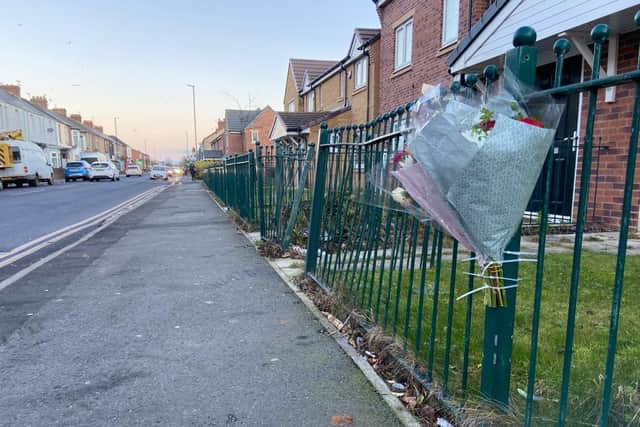 Floral tributes have been left at the scene on Raby Road where a man died following a road traffic collision.