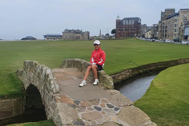 Amy Burton, aged 12, at St Andrews course where she played in the summer.