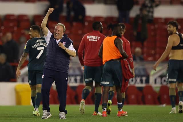 Middlesbrough boss Neil Warnock had the full backing of the Boro support at the City Ground. (Photo by Matthew Lewis/Getty Images).