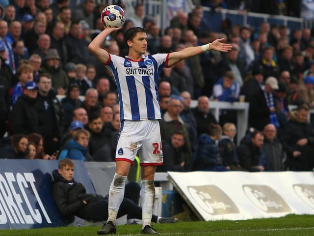 Hartlepool United's Alex Lacey is set for a spell on the sideline after Keith Curle confirmed the defender suffered a dislocated shoulder. (Credit: Michael Driver | MI News)