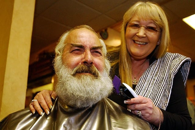 John Sykes parted with his facial hair at the Navy Club in Hartlepool. Who remembers this charity event from 2003?