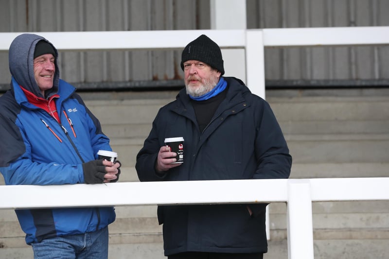 Pools supporters locked in conversation at the Suit Direct Stadium. (Photo: Mark Fletcher | MI News)