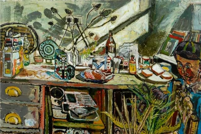 David in the Kitchen with Thistle by John Bratby.