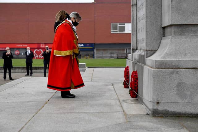 Ceremonial Mayor of Hartlepool Cllr Brenda Loynes, at last year's Remembrance Sunday ceremony. Picture by FRANK REID