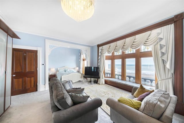 The generous master bedroom has magnificent sea views.