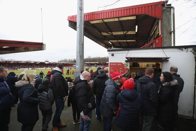 Stevenage avoided relegation to the National League with just under 3,000 supporters as an average attendance.  (Photo by Christopher Lee/Getty Images)