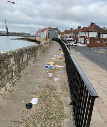Picture taken by Alison Dormer of the mess left after the bank holiday weekend