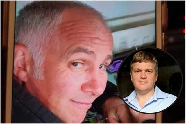 Survival expert Ray Mears (inset) has joined the search for missing dad Darren Blyth. (Image by Getty/Durham Constabulary.)