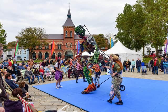 Eko The Sea Giant having a walkabout at last year's Hartlepool Family Folk Day.